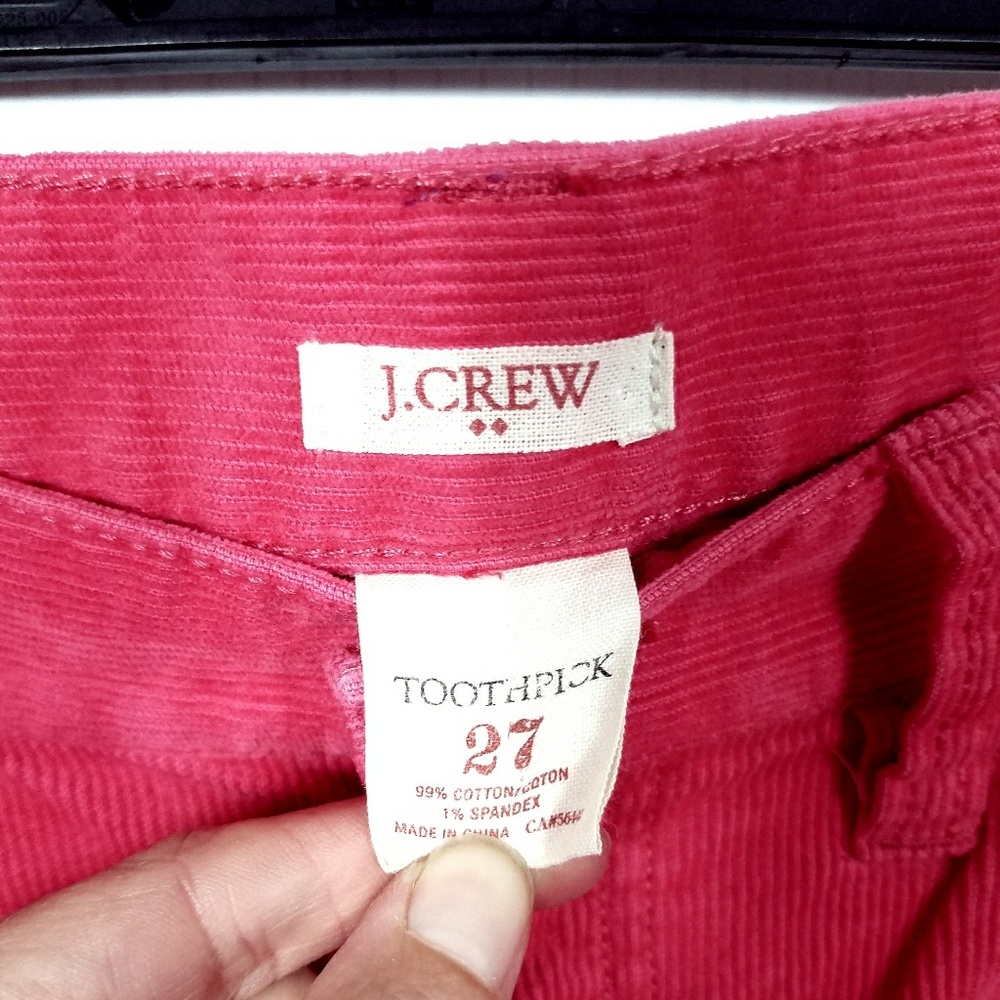 J.Crew Toothpick Corduroy Pants Hot Pink - Picture 4 of 4